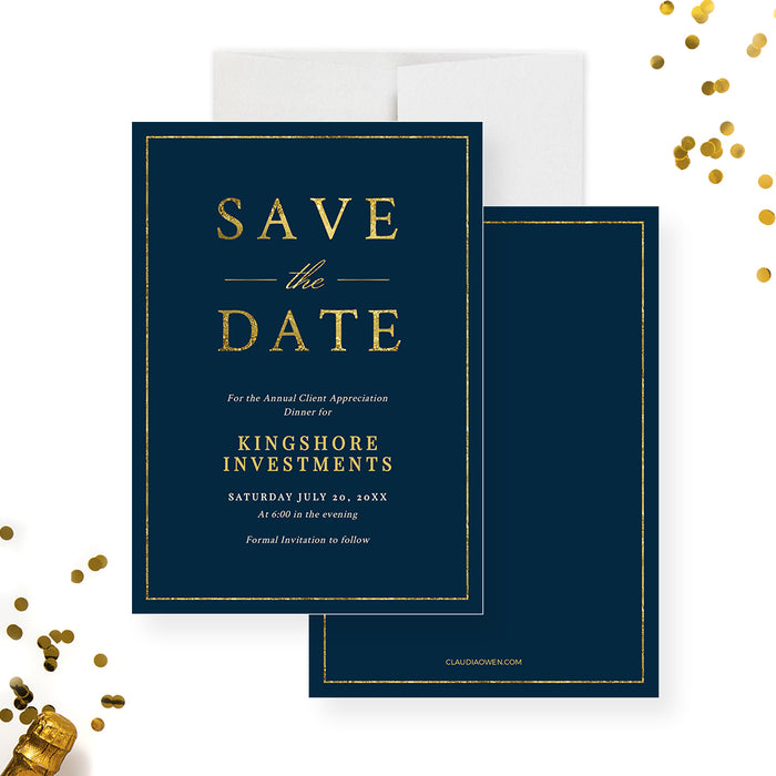 Save the Date Card Template, Formal and Simple Corporate Save the Date Invites, Business Printable Digital Download