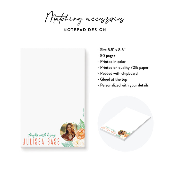 Floral Birthday Party Invitation Orange and Green Elegant Style