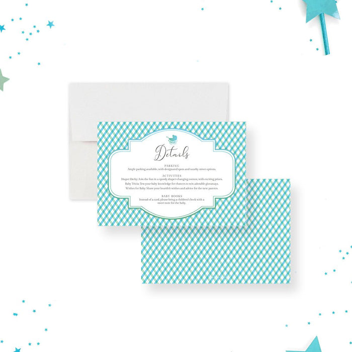 Baby Boy Shower Invitation with Green and Blue Plaid, Couples Baby Shower Invites, Mom To Be Celebration, Newborn Invitation