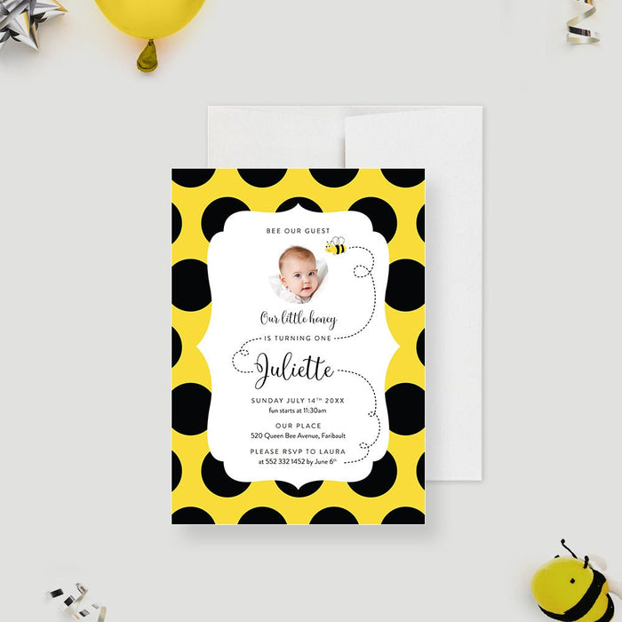 Bumblebee Birthday Party Invitation, Bee Party Bee Invites, Honey Bee Children's Birthday, Kid's 1st 2nd Birthday, Happy Bee Day