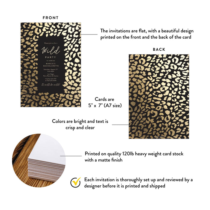 Personalized Leopard Print Bachelorette Party Invitation Wild Theme