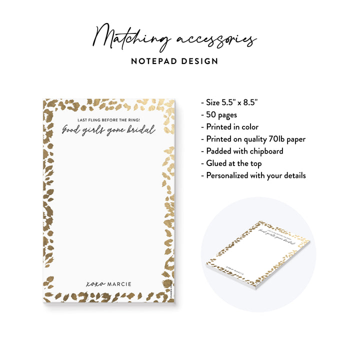 Personalized Leopard Print Bachelorette Party Invitation Wild Theme