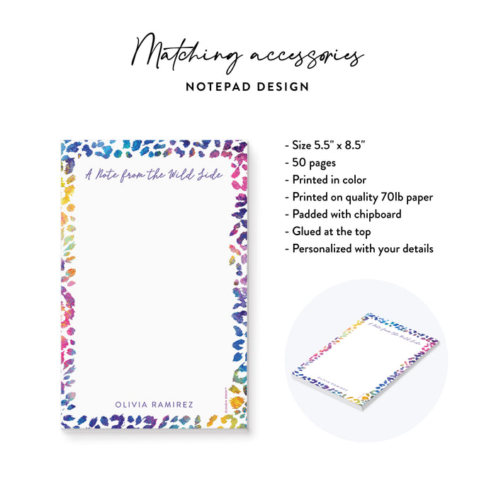 Two Wild Kids Birthday Invitation Colorful Leopard Print