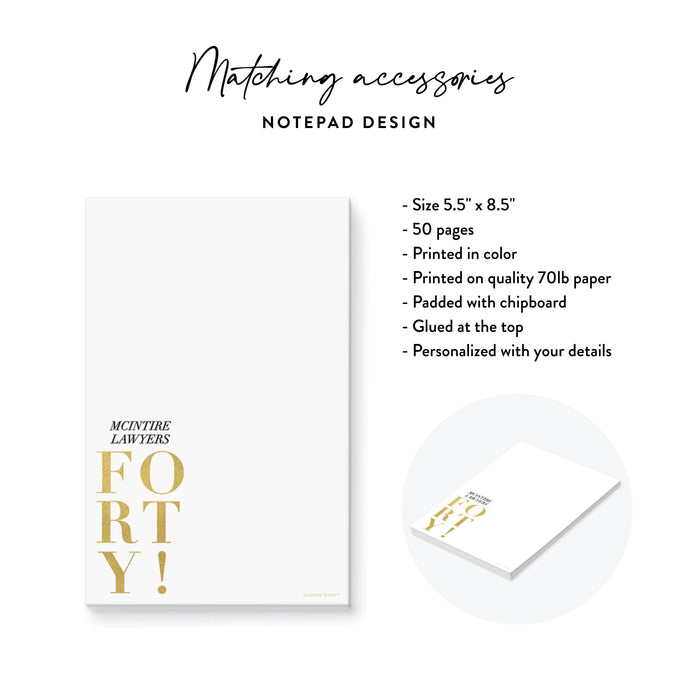 40th Business Anniversary Invitation Elegant Company Party Card