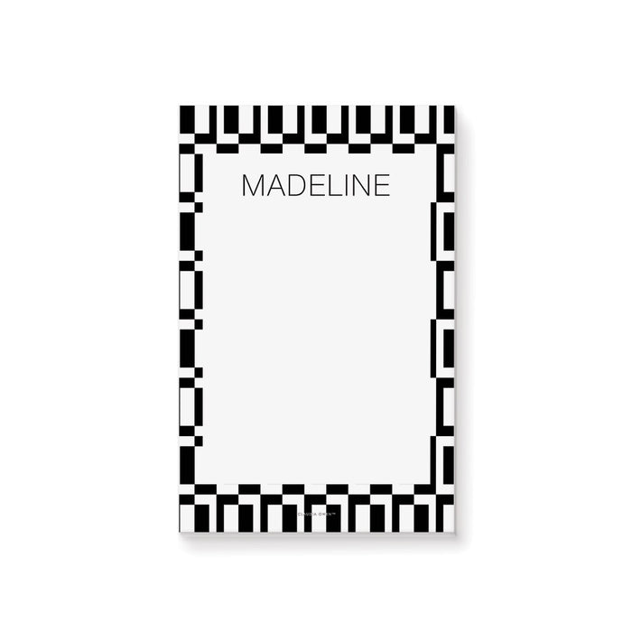 Minimalist Notepad in Black and White, Personalized Gift for Men, Chic Writing Pad for Guys, Stationery Officepad for Professionals
