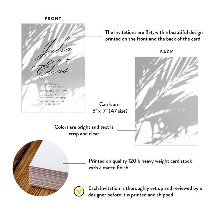 Tropical Palm Wedding Invitation Garden Party Card