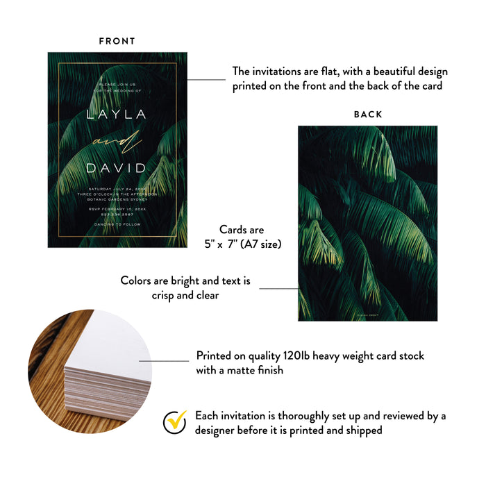 Tropical Palm Wedding Invitation Elegant Botanical Design