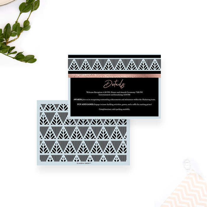 Modern Geometric Invitation Card for Annual Office Dinner Party, Contemporary Business Dinner Invitations, Client Appreciation Dinner Celebration
