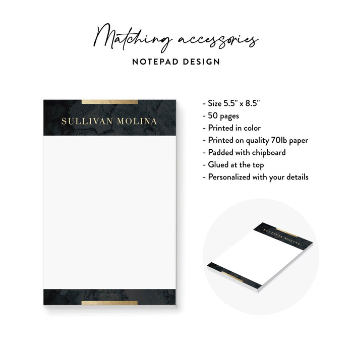 Personalized Black Gold Notepad Corporate Event Gift
