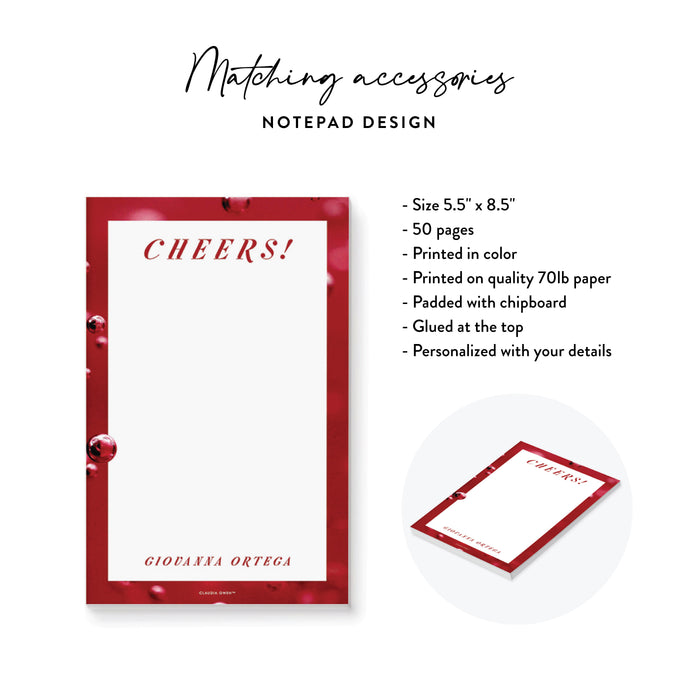 Cocktail Party Invitation Drinks and Nibbles Red Design