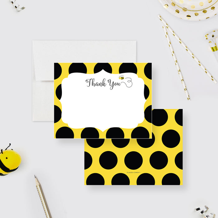 Bumblebee Note Card, Bee Thank You Card for Birthday Party, Personalized Honey Bee Gifts for Kids, Cute Bee Greetings Card with Envelopes