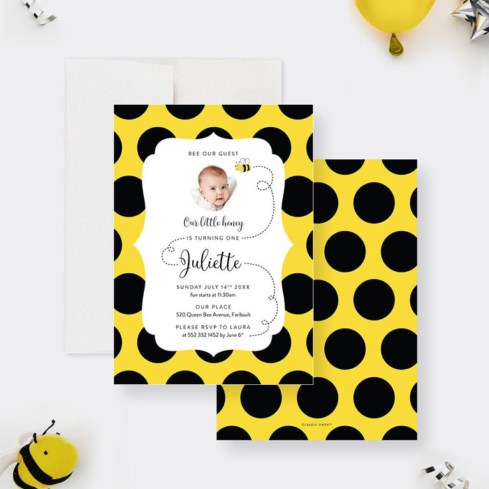 Bumblebee Birthday Party Invitation, Bee Party Bee Invites, Honey Bee Children's Birthday, Kid's 1st 2nd Birthday, Happy Bee Day