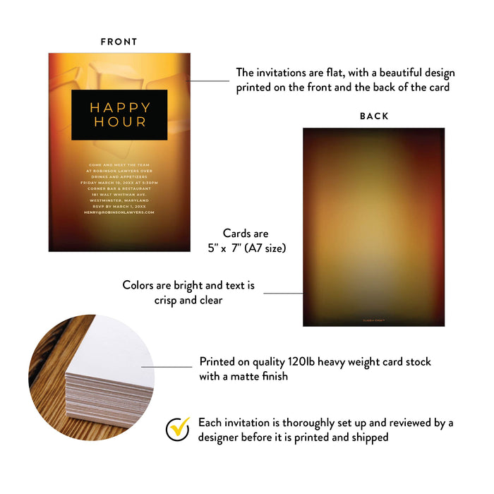 Happy Hour Invitation for Business Events Whiskey Theme
