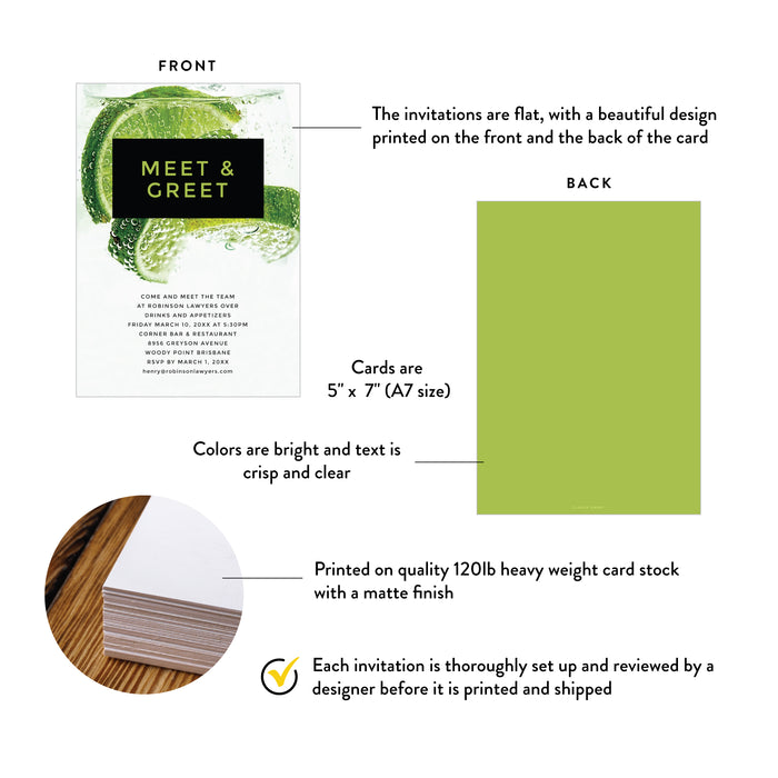 Lime Cocktail Meet and Greet Invitation for Business Events