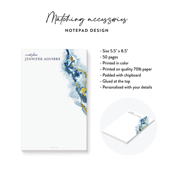 Personalized Corporate Notepad With Blue Geode