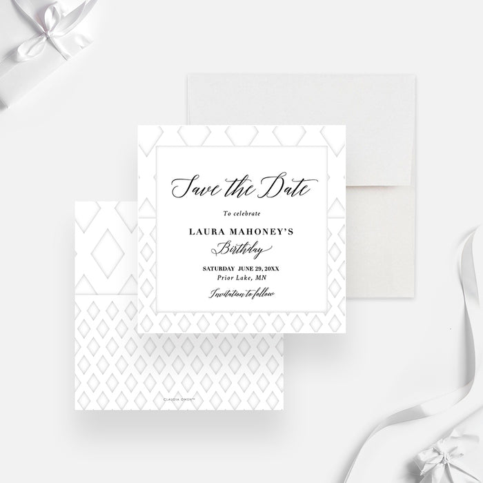 All White Birthday Party Invitation Card, White Themed Birthday Invitation, Elegant White Party Invites for Adults, All White Affair, White Cocktail Party Invites