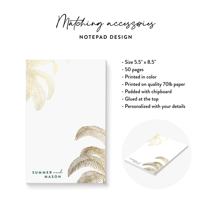 Tropical Palm Leaf Wedding Invitation Green Summer
