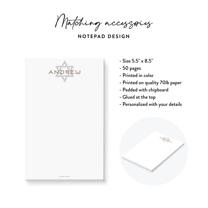 Bar Mitzvah Invitation Photo Star of David Modern Jewish Invite