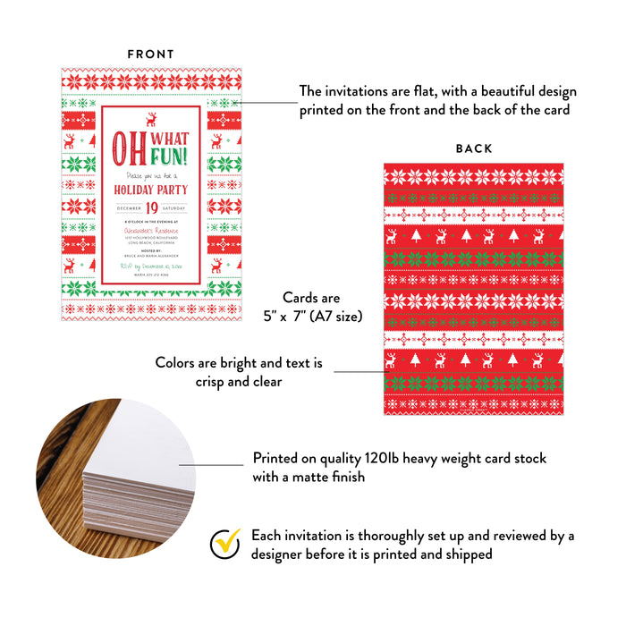 Ugly Christmas Sweater Holiday Party Invitation