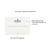 White envelope with printed return address and choice of envelope color text