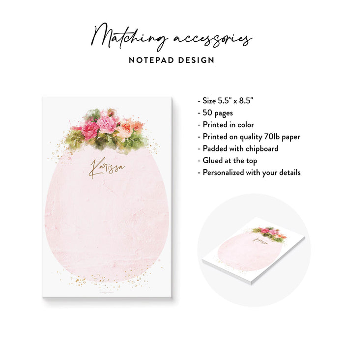 Pink Easter Brunch Invitation Card with Beautiful Flower Illustrations, Flowery Spring Easter Egg Hunt Invites