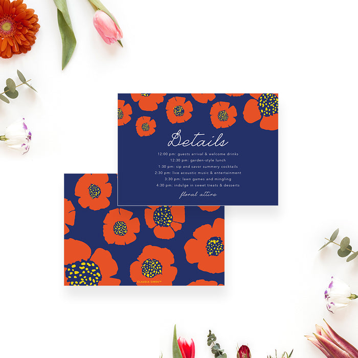 Floral Garden Party Invitation Card, Summer Lunch Invites, Spring Cocktail Party Invitation, Flowery Birthday Invite Card