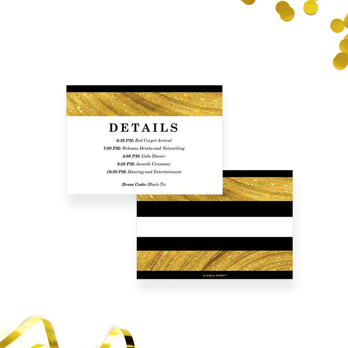 Black and Gold Invitation Card for Annual Gala Party, Business Gala Night Invites, Company Awards Invitation, Corporate Event Party