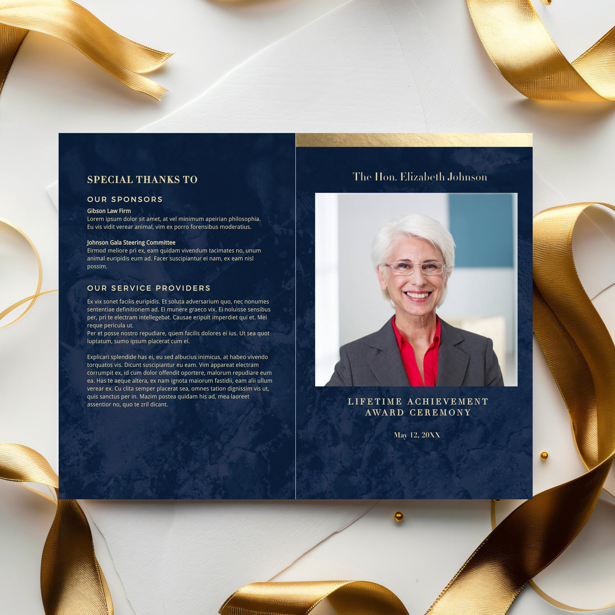 Awards Program Example Lifetime Achievement Award Ceremony Program Template Digital Download