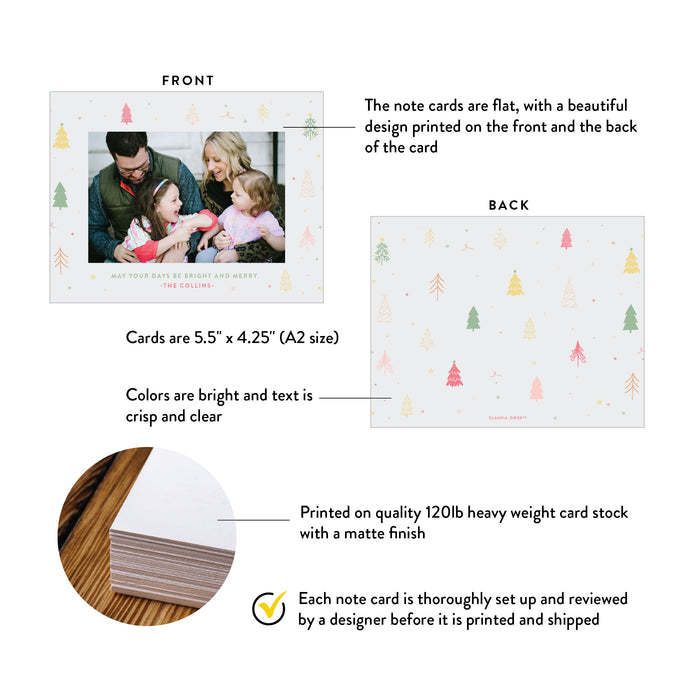 Personalized Christmas Photo Card Custom Family Holiday Greeting