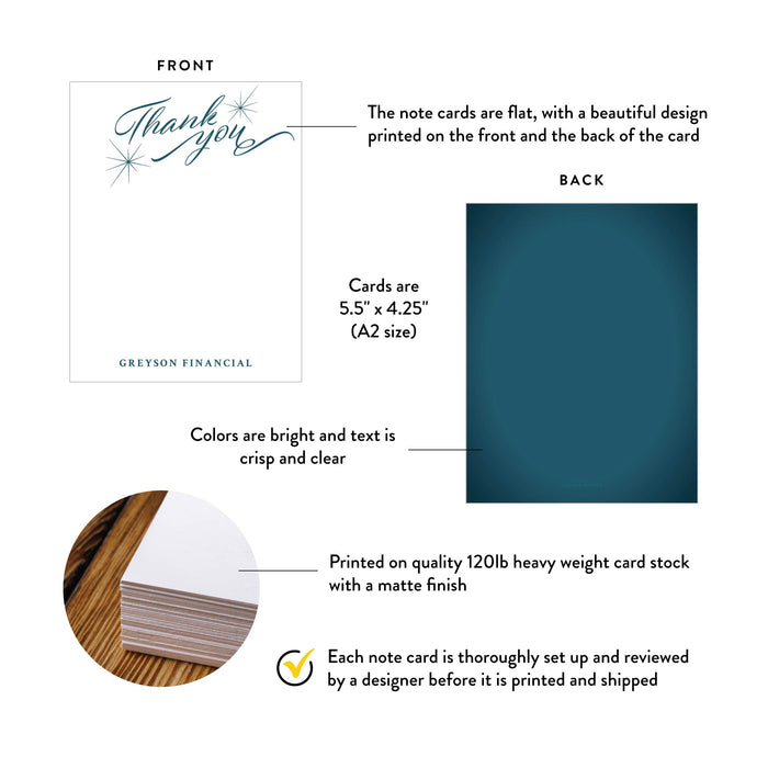 Teal Corporate Thank You Card Elegant Business Note Card