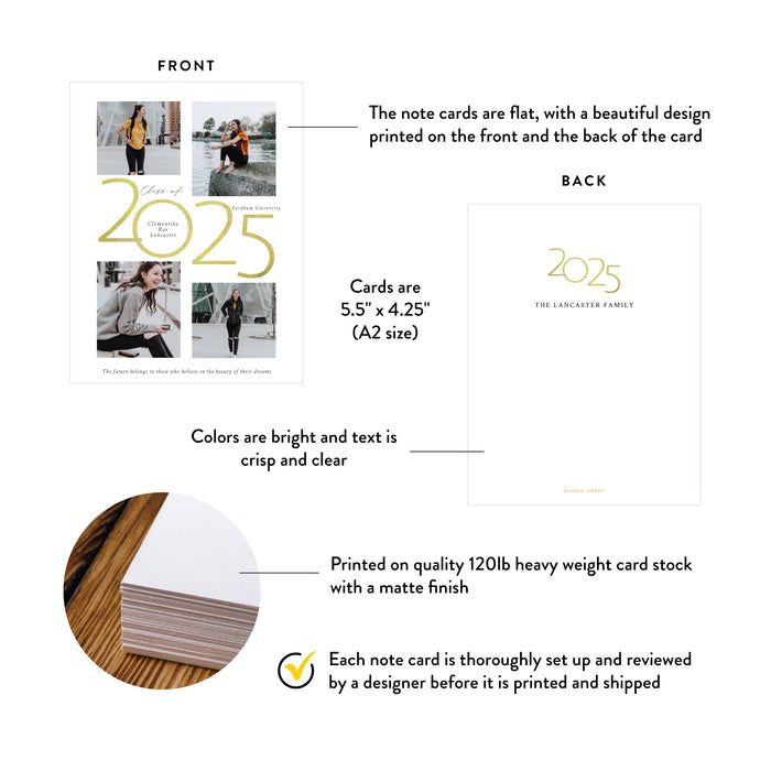Class of 2026 Graduation Photo Announcement Card Elegant Design