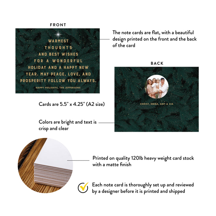 Personalized Holiday Greeting Card Elegant Christmas Wishes