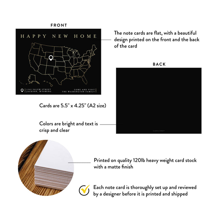 New Home Moving Announcement Card Custom Map