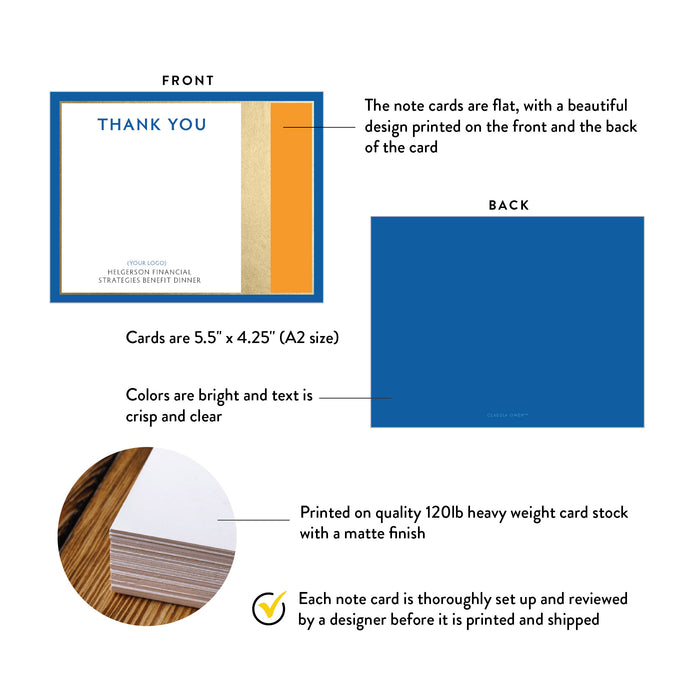 Corporate Benefit Dinner Thank You Card Personalized Business Stationery