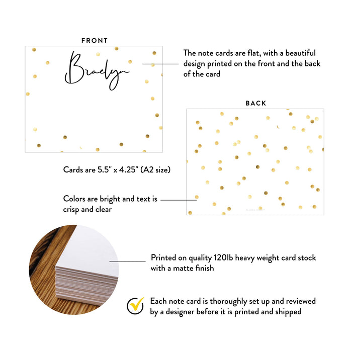 Personalized Gold Confetti Thank You Card