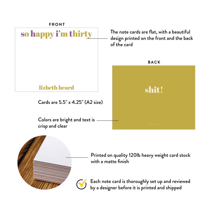 Funny 30th Birthday Thank You Card Personalized