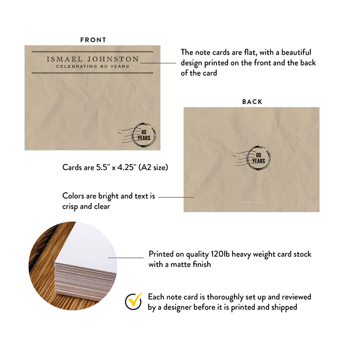 Vintage Telegram Thank You Card Personalized Birthday Stationery