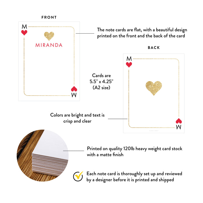 Personalized Casino Note Card Poker Party Thank You Card