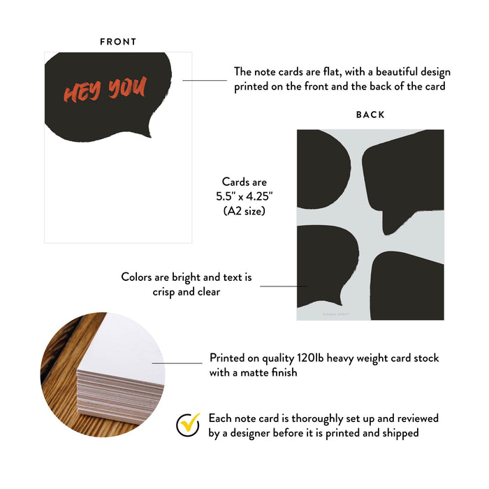 Personalized Funny Note Cards Speech Bubble Stationery