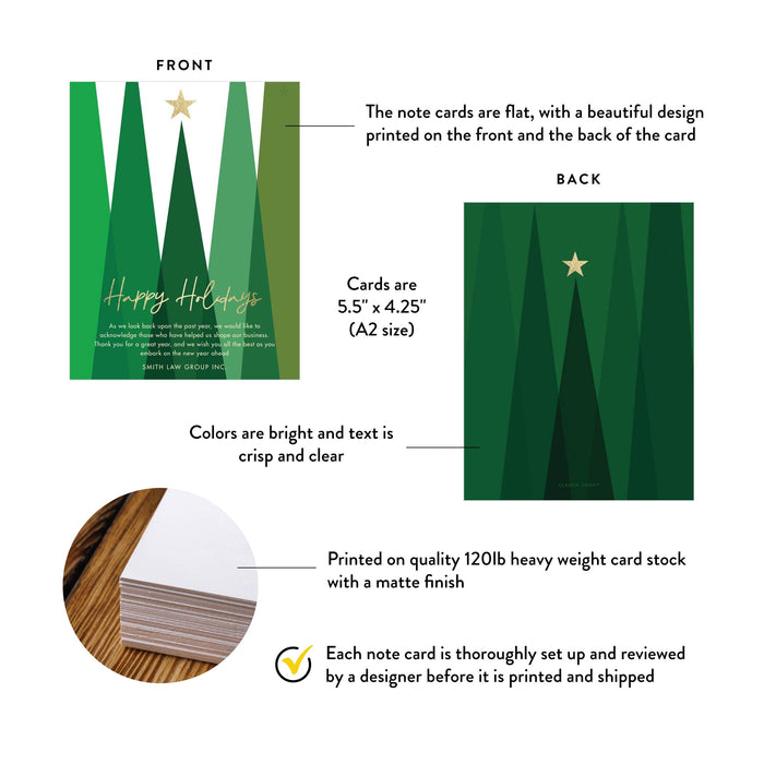 Corporate Holiday Party Greeting Card With Modern Trees