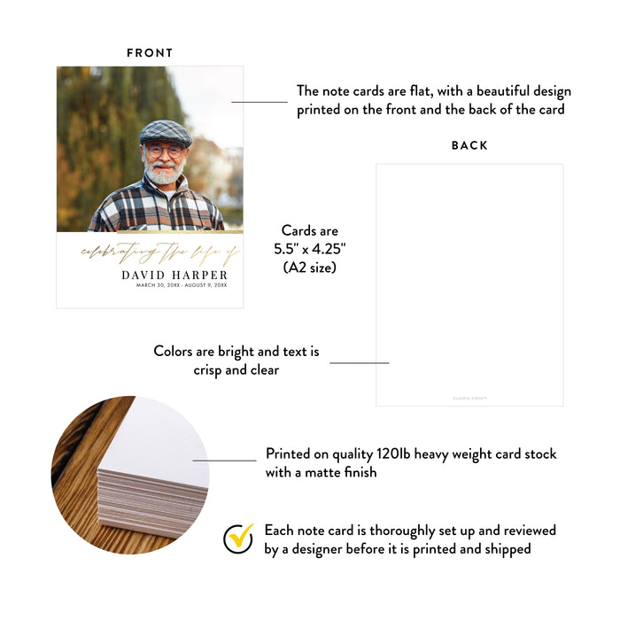 Celebration of Life Memorial Photo Card