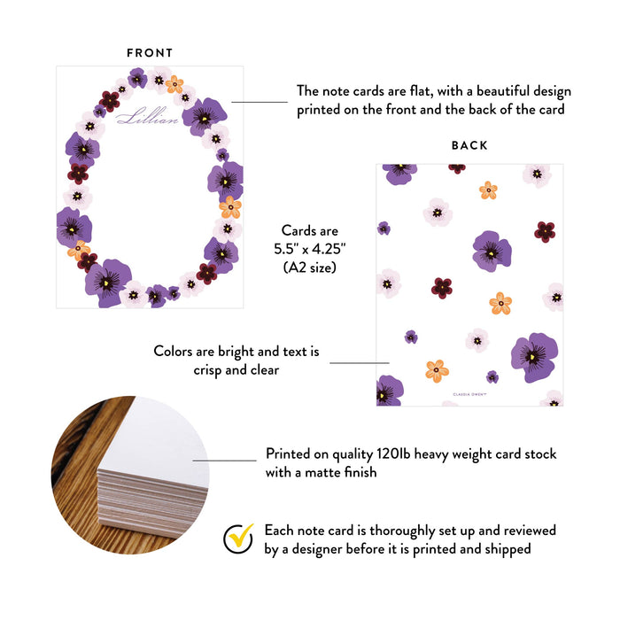 Personalized Floral Thank You Note Card Spring Design