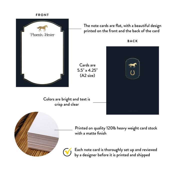 Personalized Kentucky Derby Note Card Equestrian Design