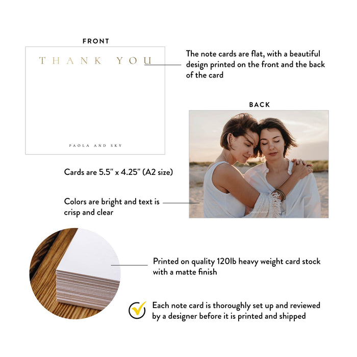 Personalized Photo Wedding Thank You Card Modern Design