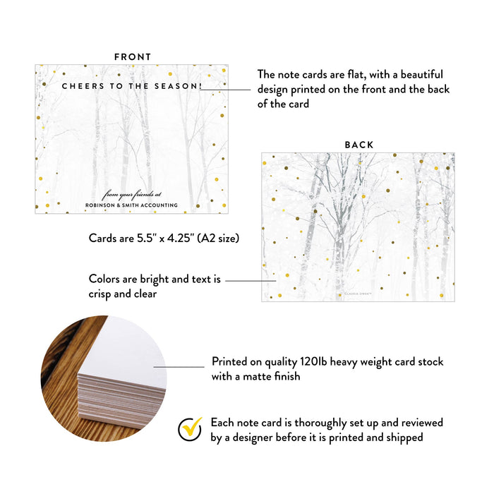 Holiday Thank You Card Snowy Forest Design Custom Seasonal Greeting