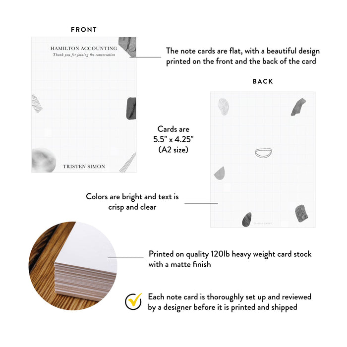 Business Thank You Card Modern Abstract Corporate Note Card