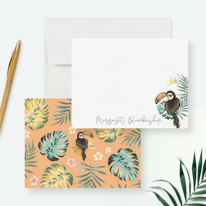 Bird Animal Stationery Set, Toucan Gifts, Tropical Note Cards, Toucan Thank You Note, Bird Gifts