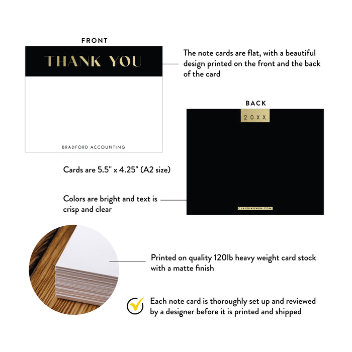 Personalized Corporate Thank You Card Elegant Business Stationery