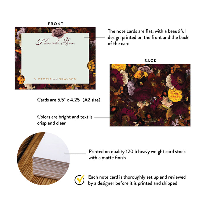 Fall Floral Wedding Thank You Card