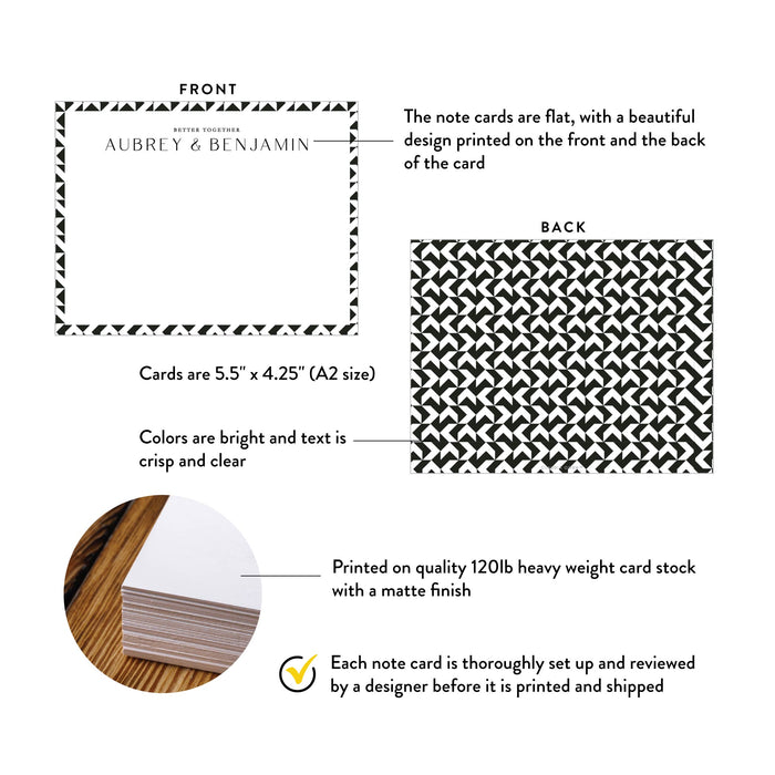 Black and White Geometric Wedding Thank You Card